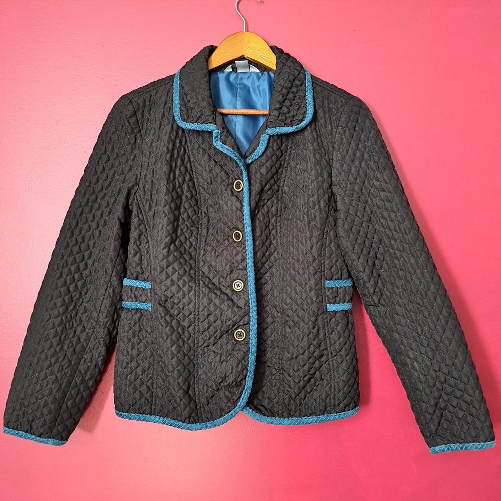 christopher & banks black quilted jacket